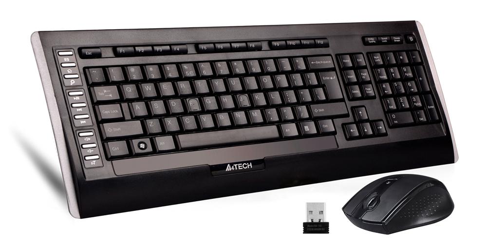 Клавиатура + мышь A4Tech 9300F клав:черный мышь:черный USB беспроводная Multimedia
