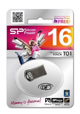 Флеш Диск Silicon Power 16Gb Touch T01 SP016GBUF2T01V1K USB2.0 черный/серебристый