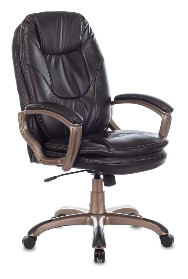 Кресло руководителя Бюрократ Ch-868AXSN темно-коричневый эко.кожа крестов. пластик пластик золото