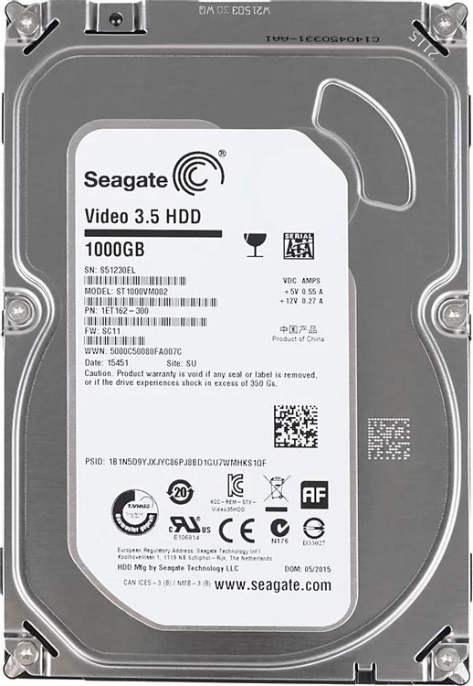 Жесткий диск Seagate Original SATA-III 1Tb ST1000VM002 (5900rpm) 64Mb 3.5"