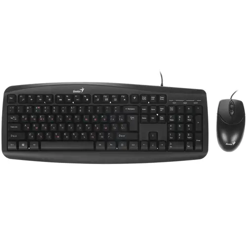 Клавиатура + мышь Genius KM-200 клав:черный мышь:черный USB Multimedia