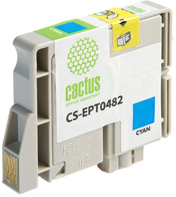 Картридж струйный Cactus CS-EPT0482 T0482 голубой (14.4мл) для Epson Stylus Photo R200/R220/R300/R320/R340/RX500/RX600/RX620/RX640