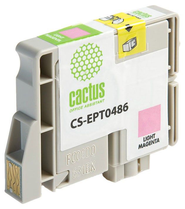 Картридж струйный Cactus CS-EPT0486 T0486 светло-пурпурный (14.4мл) для Epson Stylus Photo R200/R220/R300/R320/R340/RX500/RX600/RX620/RX640