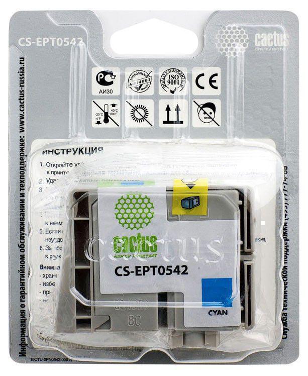Картридж струйный Cactus CS-EPT0542 T0542 голубой (16.2мл) для Epson Stylus Photo R800/R1800