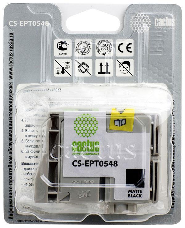 Картридж струйный Cactus CS-EPT0548 T0548 черный матовый (16.2мл) для Epson Stylus Photo R800/R1800