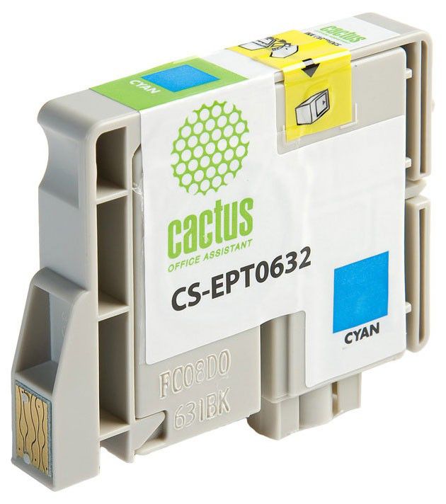 Картридж струйный Cactus CS-EPT0632 T0632 голубой (10мл) для Epson Stylus C67/C87/CX3700/CX4100/CX4700