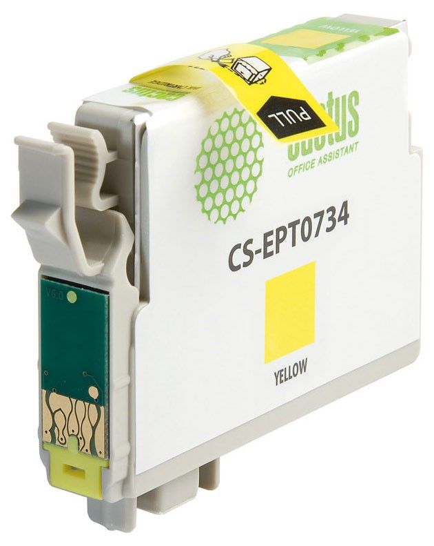 Картридж струйный Cactus CS-EPT0734 T0734 желтый (11.4мл) для Epson Stylus С79/C110/СХ3900/CX4900/CX5900/CX7300/CX8300/CX9300