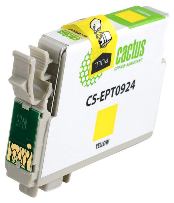 Картридж струйный Cactus CS-EPT0924 T0924 желтый (6.6мл) для Epson Stylus C91/CX4300/T26/T27/TX106/TX109/TX117/TX119