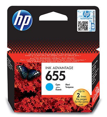 Картридж струйный HP 655 CZ110AE голубой (600стр.) для HP DJ IA 3525/4615/4625/5525/6525