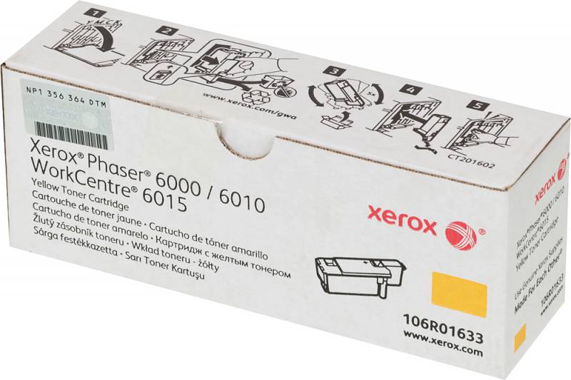 Картридж лазерный Xerox 106R01633 желтый (1000стр.) для Xerox Ph 6000/6010N/WC 6015