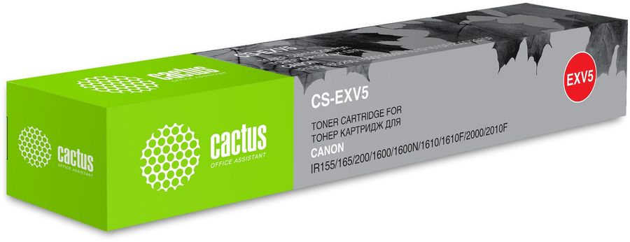 Картридж лазерный Cactus CS-EXV5 черный (7850стр.) для Canon IR 1600/1605/1610/1630/1670/2000/2010