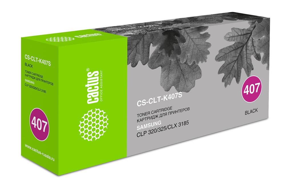Картридж лазерный Cactus CS-CLT-K407S черный (1500стр.) для Samsung CLP320/320n/325/CLX3185/3185n/3185fn