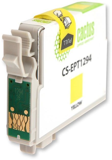 Картридж струйный Cactus CS-EPT1294 T1294 желтый (10мл) для Epson B42/BX305/BX305F/BX320/BX525/BX625/SX420/SX425/SX525/SX623