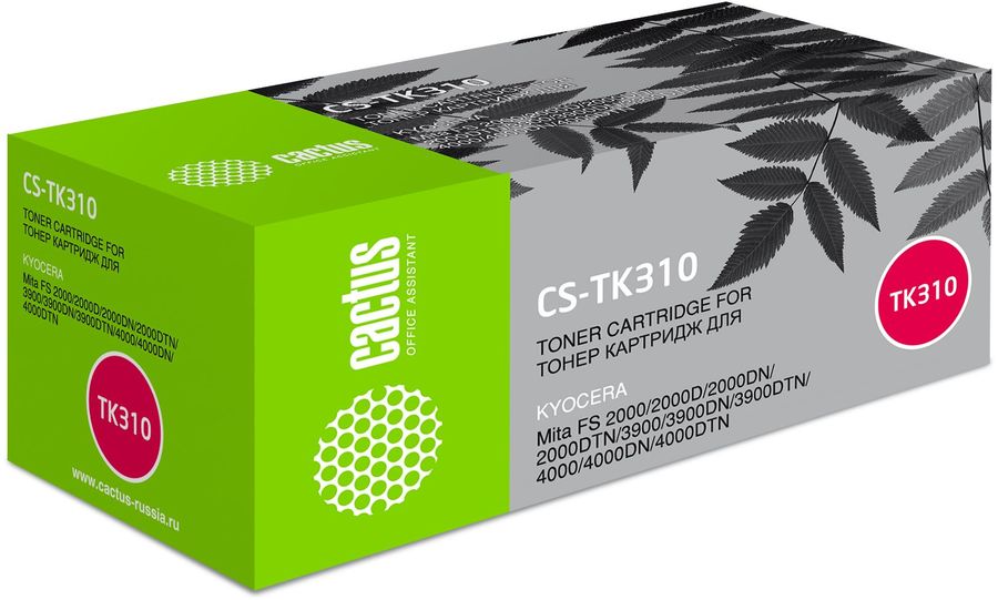 Картридж лазерный Cactus CS-TK310 черный (12000стр.) для Kyocera Mita FS 2000/2000D/2000DN/2000DTN/3900/3900DN/3900DTN/4000