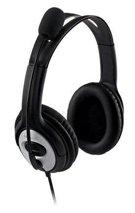 Наушники с микрофоном Microsoft LifeChat LX-3000 черный/серебристый 1.8м мониторные оголовье (JUG-00015)