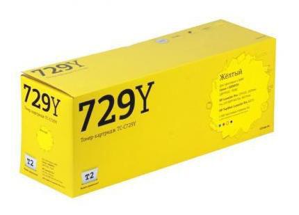 Картридж лазерный T2 TC-C729Y (729Y) TC-C729Y CE312A/Canon 729Y желтый (1000стр.) для Canon i-Sensys 7010C HP LJ Pro CP1025