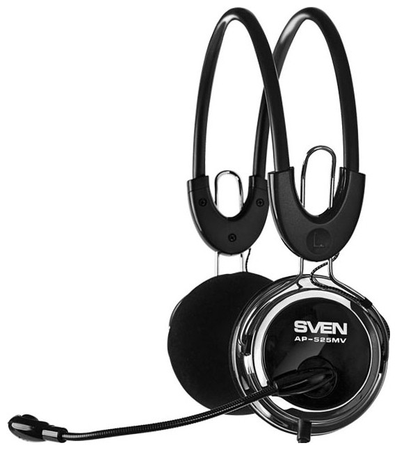 Наушники с микрофоном Sven AP-525MV черный 2.2м накладные оголовье (SV-0410525MV)