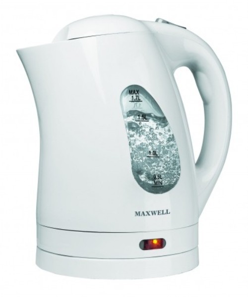 Чайник электрический Maxwell MW-1014 B 1.7л. 2200Вт белый/голубой корпус: пластик