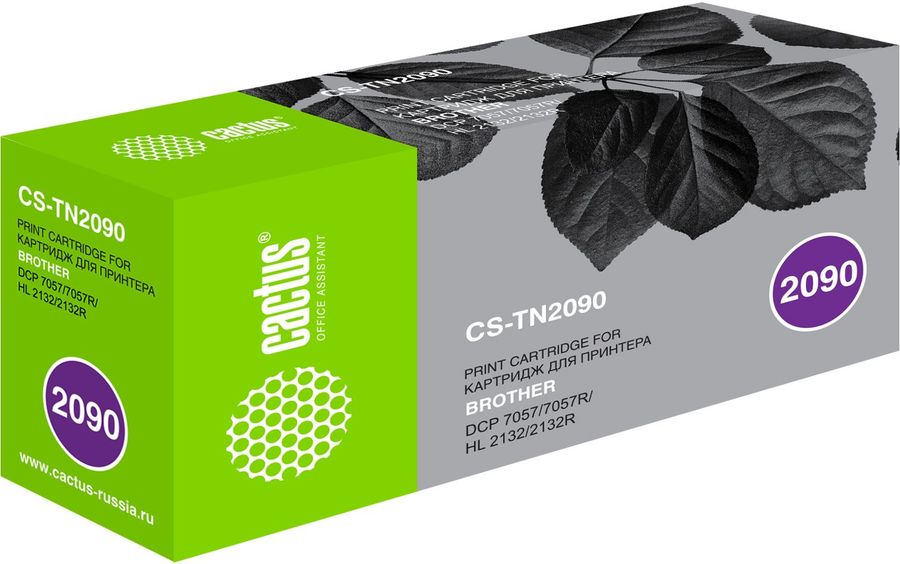 Картридж лазерный Cactus CS-TN2090 TN-2090 черный (1000стр.) для Brother HL-2130R/DCP-7057
