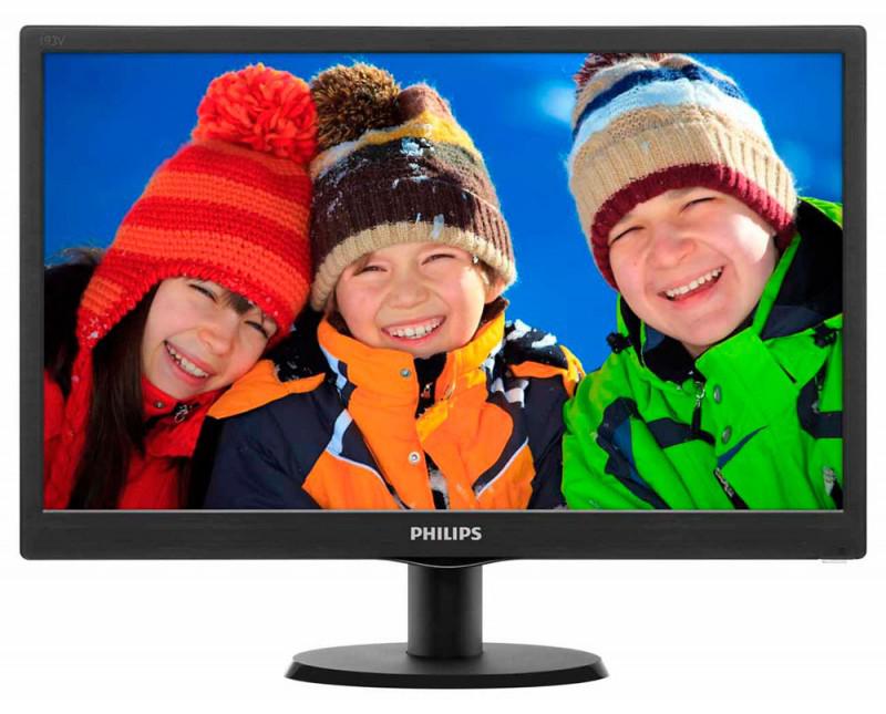 Монитор Philips 18.5" 193V5LSB2 (10/62) черный TN+film LED 16:9 матовая 10000000:1 200cd 1366x768 75Hz VGA 2.15кг
