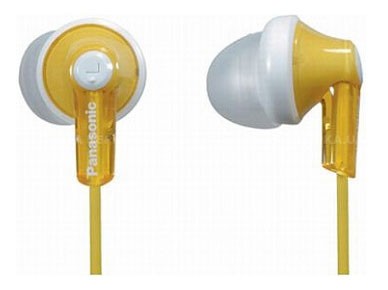 Наушники вкладыши Panasonic RP-HJE118GU 1.1м белый/желтый проводные в ушной раковине (RP-HJE118GUY)
