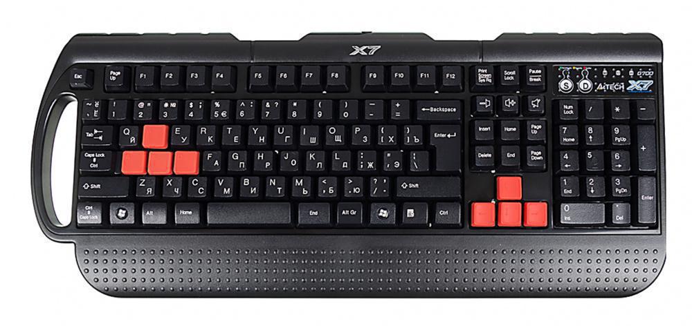 Клавиатура A4Tech X7-G700 черный PS/2 Multimedia for gamer (подставка для запястий)