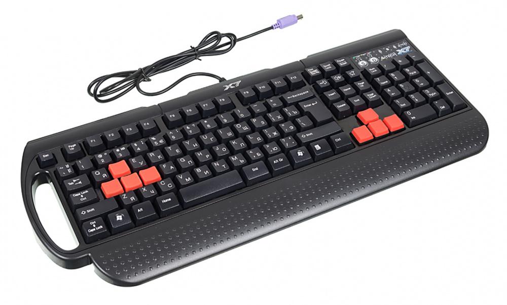Клавиатура A4Tech X7-G700 черный PS/2 Multimedia for gamer (подставка для запястий)