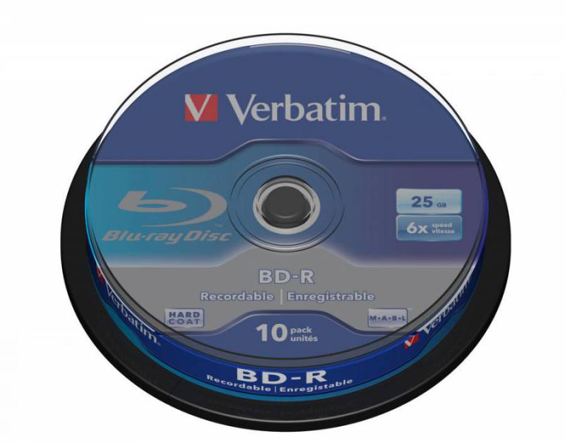 Диск BD-R Verbatim 25Gb 6x Cake Box (10шт) (43742)