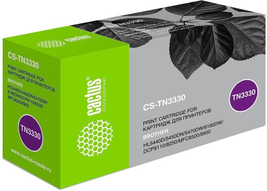 Картридж лазерный Cactus CS-TN3330 TN-3330 черный (3000стр.) для Brother HL-5440D/5450DN/5470DW/6180DW/DCP8110/8250/MFC-8520/8950