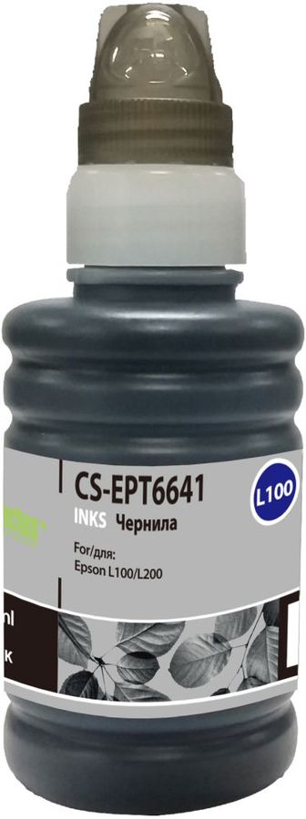 Чернила Cactus CS-EPT6641 T664 черный 100мл для Epson L100/L110/L120/L132/L200/L210/L222/L300/L312/L350/L355/L362/L366/L456/L550/L555/L566/L1300