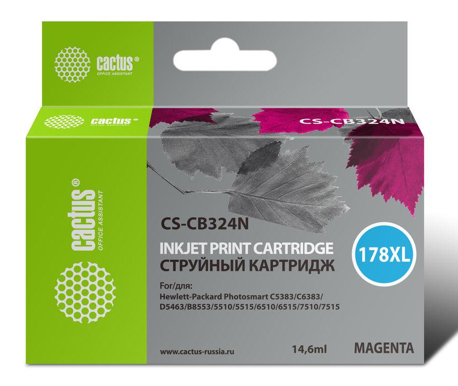 Картридж струйный Cactus CS-CB324N(CS-CB324) №178XL пурпурный (14.6мл) для HP PS B8553/C5383/C6383