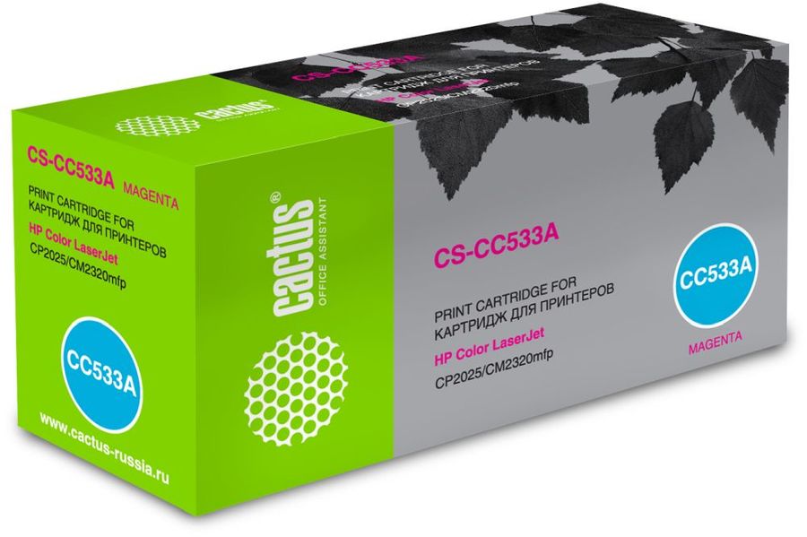 Картридж лазерный Cactus CS-CC533A CC533A пурпурный (2800стр.) для HP Color LaserJet CP2025/CM2320