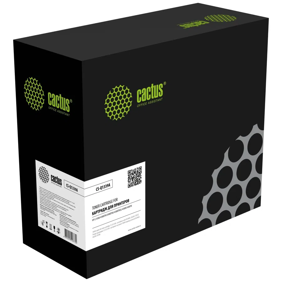 Картридж лазерный Cactus CS-Q1339A черный (18000стр.) для HP LJ 4300 без чипа