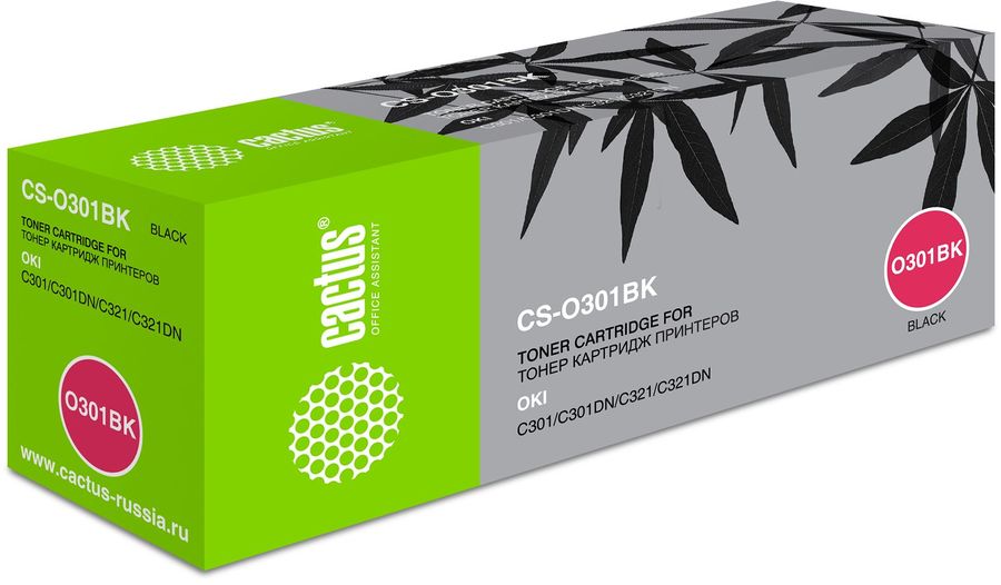 Картридж лазерный Cactus 44973544 CS-O301BK черный (2200стр.) для Oki C301/321