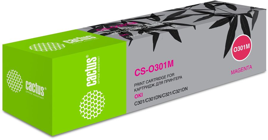 Картридж лазерный Cactus 44973542 CS-O301M 44973542 пурпурный (1500стр.) для Oki C301/321