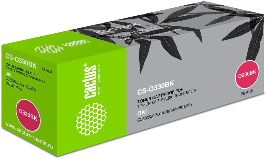 Картридж лазерный Cactus 44469809 CS-O330BK черный (3500стр.) для Oki C330/530