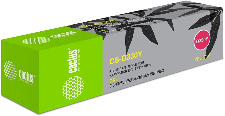 Картридж лазерный Cactus 44469714 CS-O330Y желтый (3000стр.) для Oki C330/C530