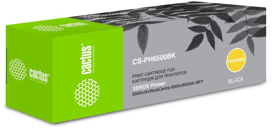 Картридж лазерный Cactus CS-PH6500BK 106R01604 черный (3000стр.) для Xerox Phaser 6500/WorkCentre 6505