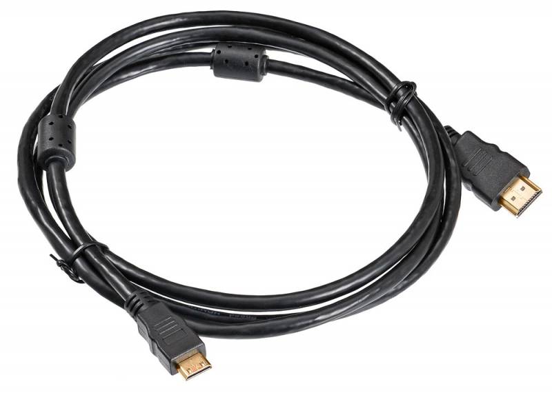 Кабель аудио-видео Buro HDMI 1.4 HDMI (m)/Mini HDMI (m) 1.8м. феррит.кольца позолоч.конт. черный (MINIHDMI-1.8M)