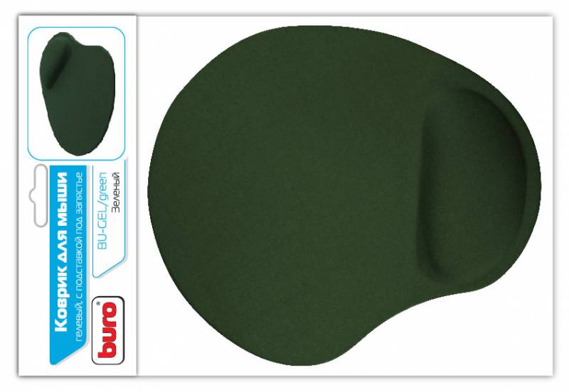Коврик для мыши Buro BU-GEL Мини светло-зеленый 225x190x2мм