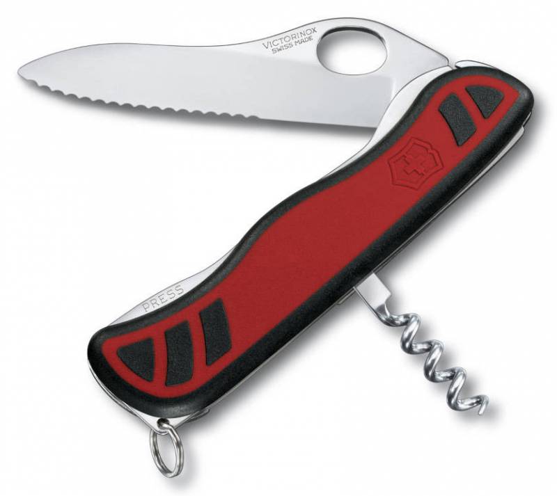 Нож перочинный Victorinox Sentinel OneHand (0.8321.MWC) 111мм 3функц. красный/черный карт.коробка