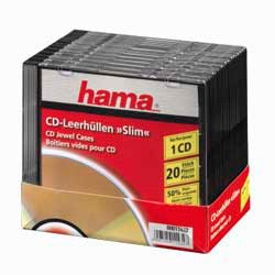 Коробка Hama на 1CD/DVD H-11432 Slim Box (упак.:20шт)