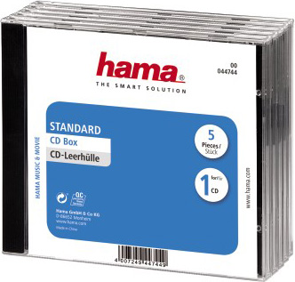 Коробка Hama H-44744 Jewel для CD 5шт. прозрачный/черный 
