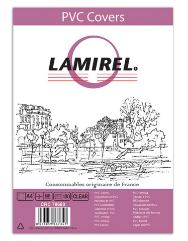 Обложки для переплёта Fellowes A4 прозрачный (100шт) Lamirel (LA-78680)