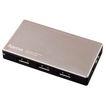 Разветвитель USB 3.0 Hama UltraActive 4порт. серебристый (00054544)