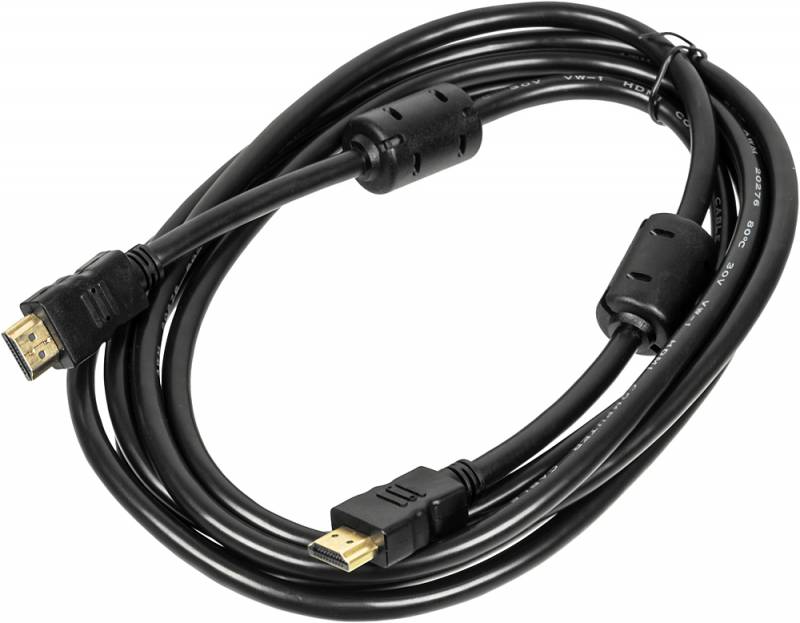 Кабель аудио-видео Ningbo HDMI (m)/HDMI (m) 3м. феррит.кольца позолоч.конт. черный (HDMI-3M-MG(VER1.4))