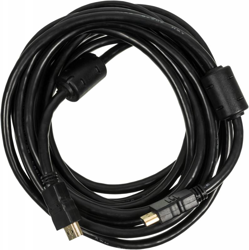Кабель соединительный аудио-видео Ningbo HDMI-5M-MG HDMI (m)/HDMI (m) 5м. феррит.кольца позолоч.конт. черный (HDMI-5M-MG(VER1.4)BL)