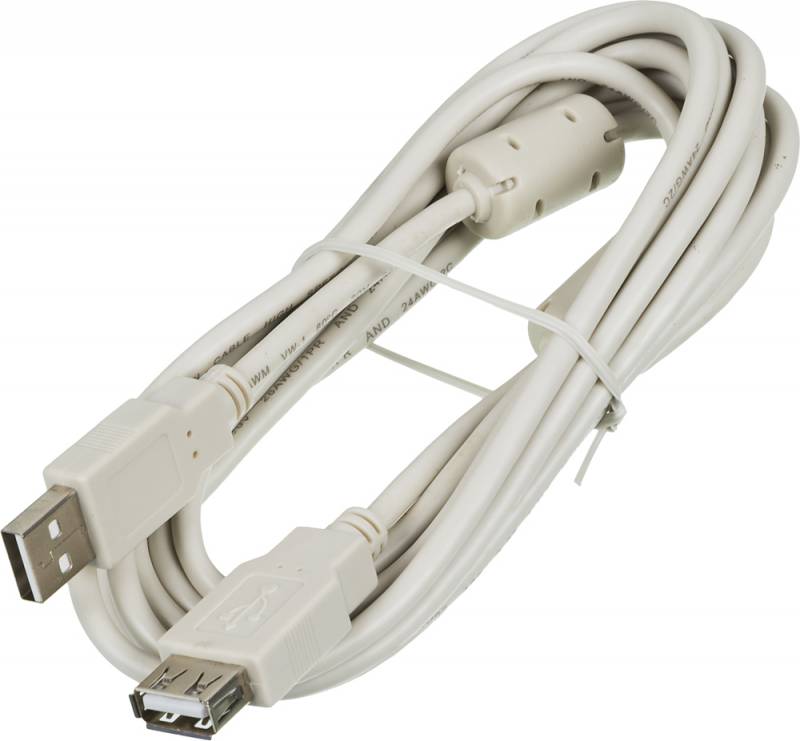 Кабель-удлинитель Ningbo USB A(m) USB A(f) 3м феррит.кольца (блистер)