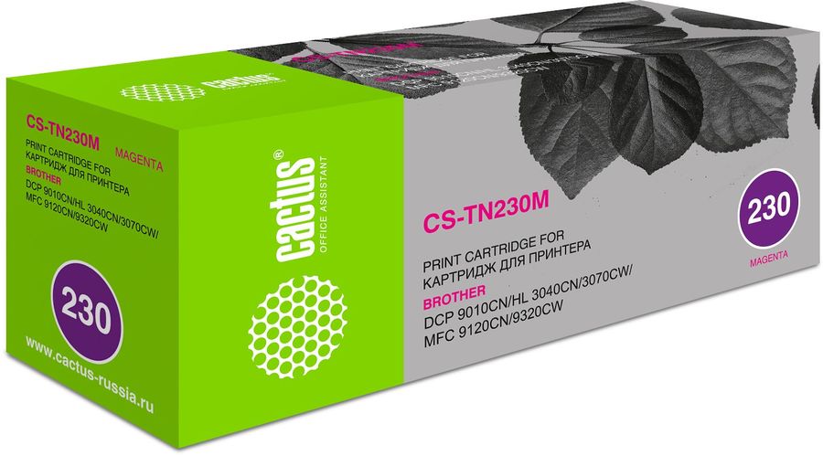Картридж лазерный Cactus CS-TN230M пурпурный (1400стр.) для Brother HL-3040/3070/DCP-9010/MFC-9120/9320