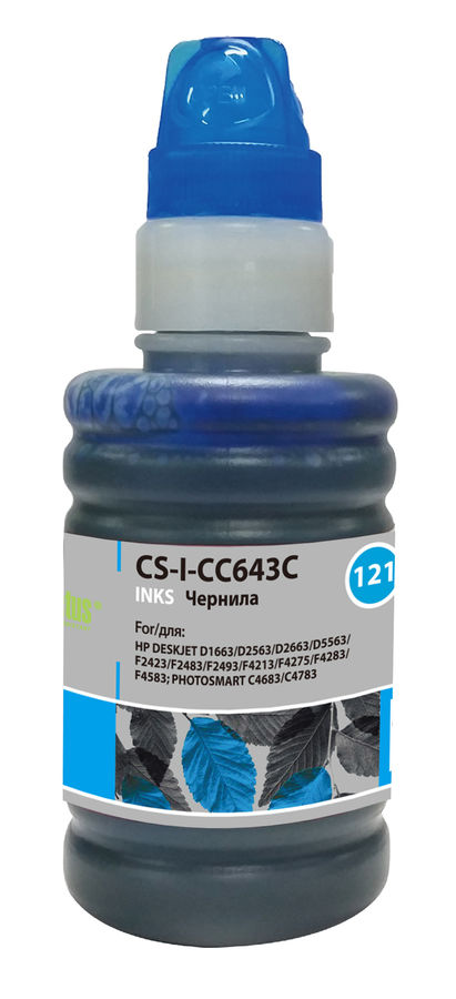 Чернила Cactus CS-I-CC643C голубой 100мл для HP DJ D1663/D2563/D2663/D5563/PS C4683/C4783